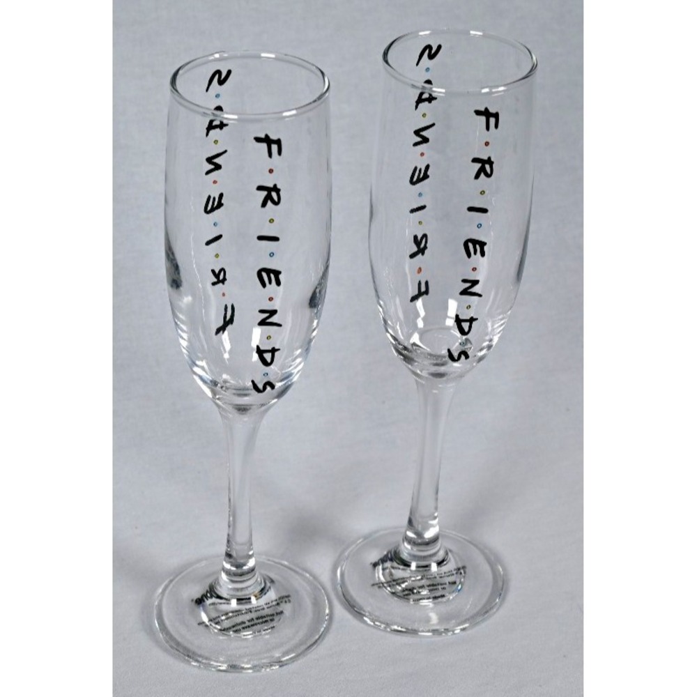 Set of 2 Friends TV Show Champagne Flutes Warner Bros Paladone 6 oz